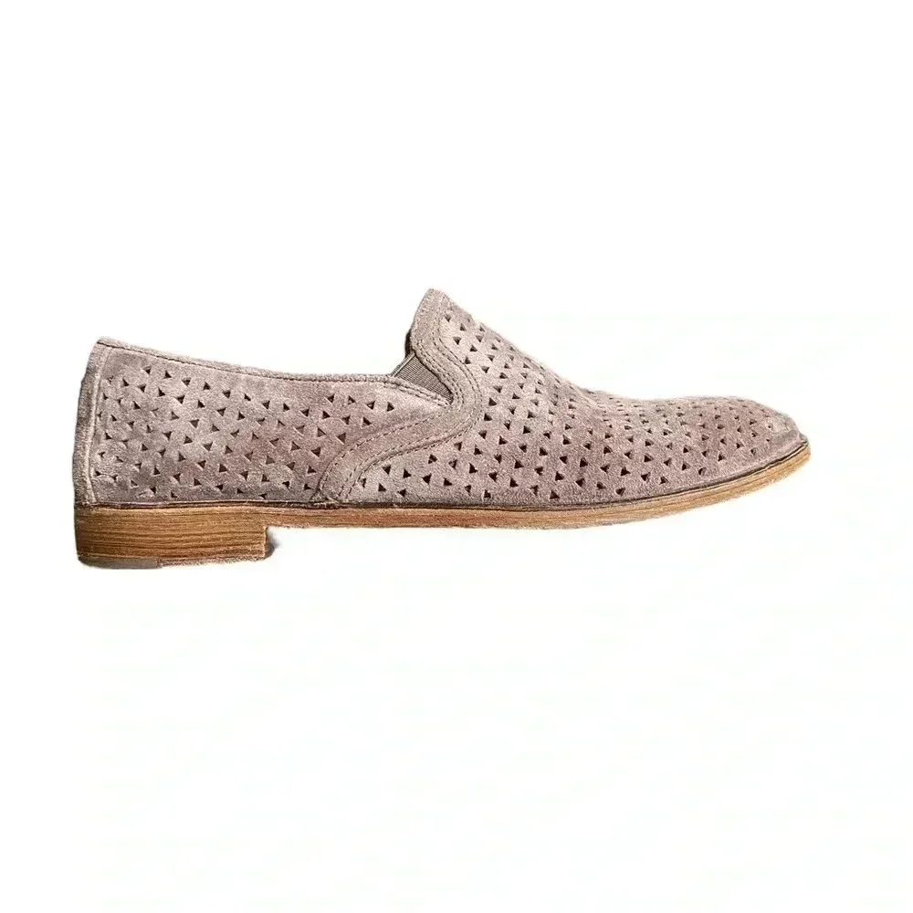 TRASK Ali Perforated Leather Suede Slip On Loafers Flats Women’s Size 7M